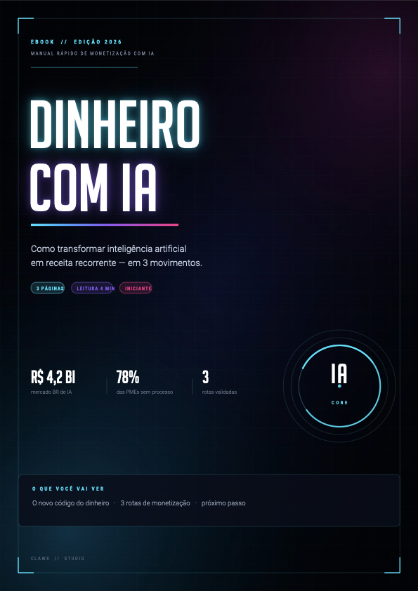 Capa do ebook Dinheiro com IA, incluso e 100% pronto para vender